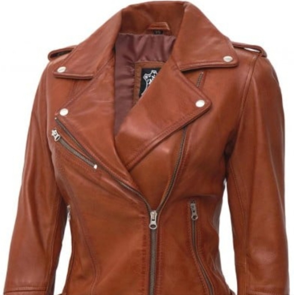 Love tree Faux Leather Jacket